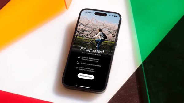novo layout do app Snapseed no iPhone com destaque para favoritos