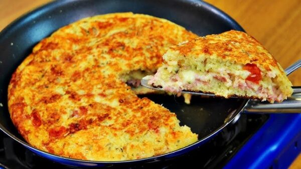 torta de frigideira com arroz